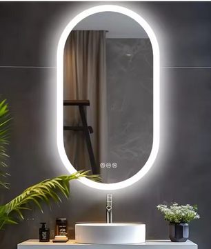 Ovale LED Badkamerspiegel – Dimbaar, Anti-Fog & 3 Lichtkleuren