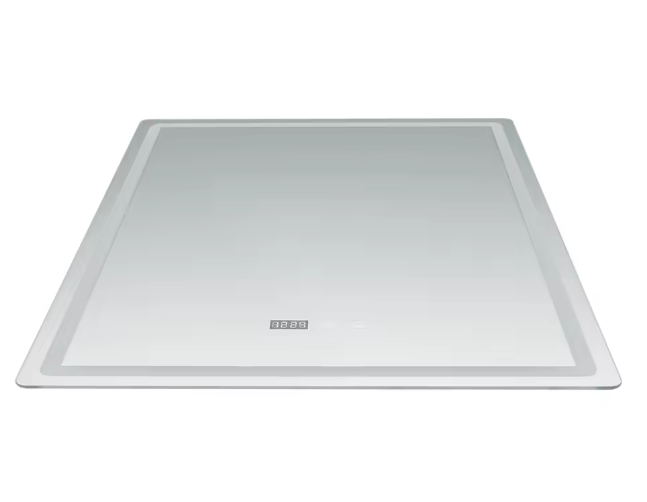 LED Badkamerspiegel 60×80 cm – Dimbaar, Anti-Fog & Tijdweergave