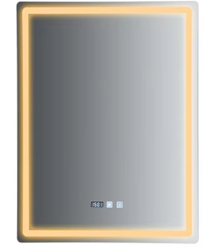 LED Badkamerspiegel 60×80 cm – Dimbaar, Anti-Fog & Tijdweergave