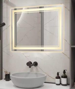 LED Badkamerspiegel 70×50 cm – Dimbaar, Anti-Fog & 3 Lichtkleuren