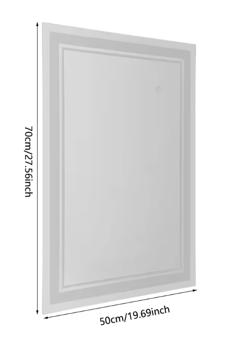 LED Badkamerspiegel 70×50 cm – Dimbaar, Anti-Fog & 3 Lichtkleuren