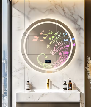 LED Badkamerspiegel Rond 80 cm – Dimbaar, Anti-Fog & Bluetooth Speaker