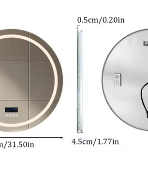 LED Badkamerspiegel Rond 80 cm – Dimbaar, Anti-Fog & Bluetooth Speaker
