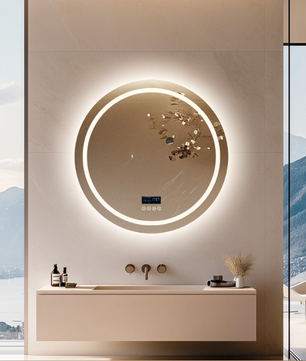 LED Badkamerspiegel Rond 80 cm – Dimbaar, Anti-Fog & Bluetooth Speaker