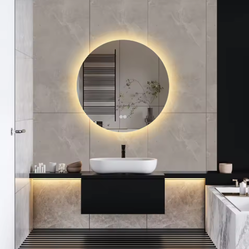 Ronde LED Badkamerspiegel 60×60 cm – Dimbaar & Anticondens