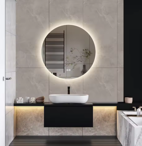 Ronde LED Badkamerspiegel 60×60 cm – Dimbaar & Anticondens