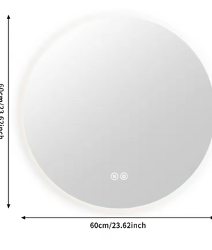 Ronde LED Badkamerspiegel 60×60 cm – Dimbaar & Anticondens