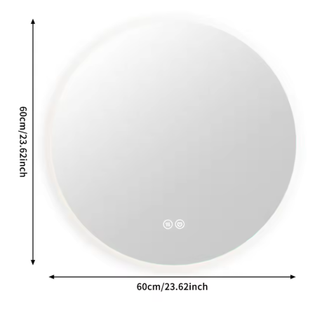 Ronde LED Badkamerspiegel 60×60 cm – Dimbaar & Anticondens