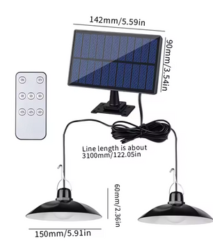 Solar Hanglamp met Afstandsbediening – LED Tuinlamp, Waterdicht & Energiezuinig
