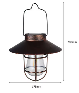Solar Lantaarn met Wolfraam LED – Hanglamp, Waterdicht & Retro Design