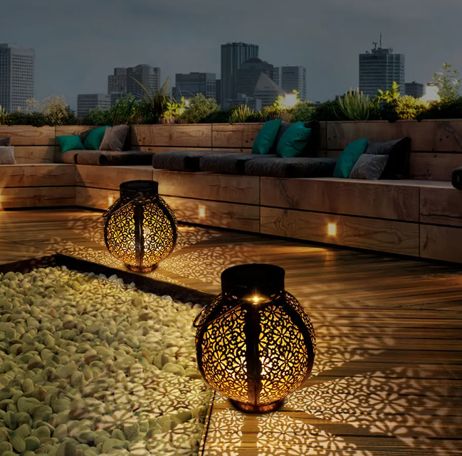 Solar Retro Hanglantaarn – Hol Ontwerp, Waterdicht & Warm Wit LED
