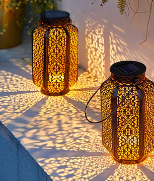 Solar Hanglantaarn met LED – Retro Hol Ontwerp & Waterdicht, 30,5 cm