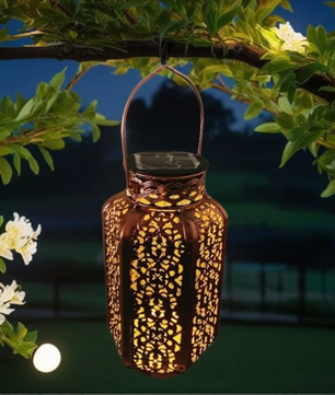 Solar Hanglantaarn met LED – Retro Hol Ontwerp & Waterdicht, 30,5 cm
