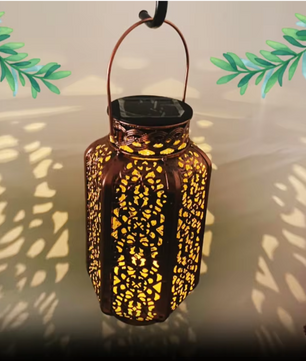 Solar Hanglantaarn met LED – Retro Hol Ontwerp & Waterdicht, 30,5 cm