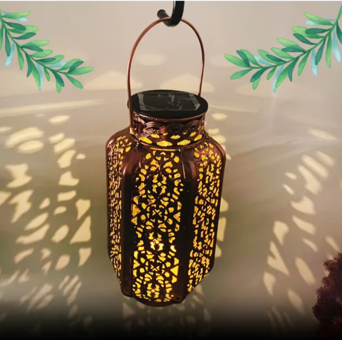 Solar Hanglantaarn met LED – Retro Hol Ontwerp & Waterdicht, 30,5 cm