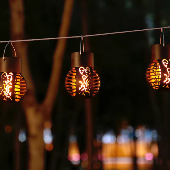 Solar LED Vlamlantaarn – Hangende Holle Bal, Waterdicht & Decoratief