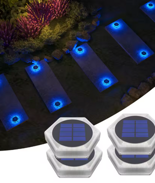4-delige Solar Deck Verlichting – LED Trap- & Wandlampen, Waterdicht & Energiezuinig