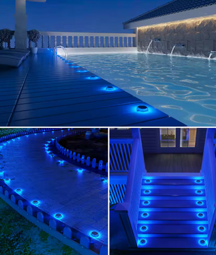 4-delige Solar Deck Verlichting – LED Trap- & Wandlampen, Waterdicht & Energiezuinig