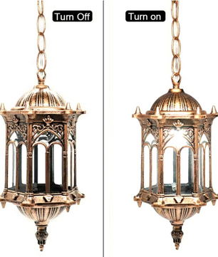 Waterdichte Retro Hanglamp – Bronskleurig Aluminium & Glazen Kap, Voor Binnen en Buiten