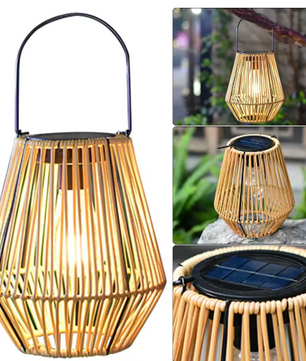 Rotan Solar Lantaarn – IP65 Waterdicht, Hangend of Staand voor Tuin & Terras