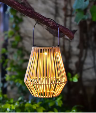 Rotan Solar Lantaarn – IP65 Waterdicht, Hangend of Staand voor Tuin & Terras