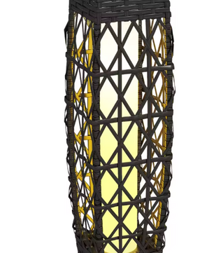 Rotan Solar Tuinlantaarn – Kunststof & Staal, Grijs 20×20×68 cm