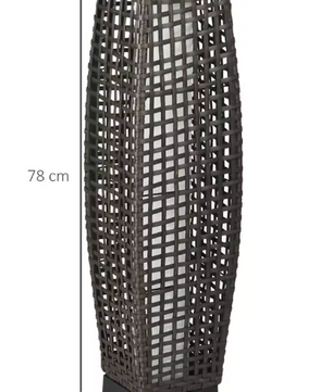 Rotan Solar Tuinlamp – Synthetisch Rotan & Staal, LED Verlichting 21×21×78 cm