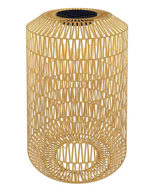 Rotan Solar Tuinlantaarn – Ø30×55 cm, Natuurlijk & Weerbestendig