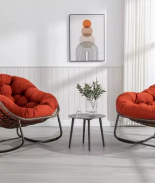 Rotan Schommelstoel met Kussen – Outdoor Fauteuil voor Veranda, Tuin of Woonkamer
