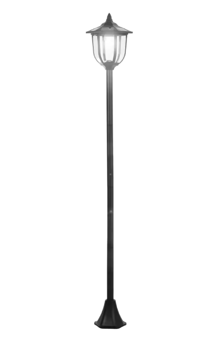 Solar Buitenlantaarn – 6 LED Staande Tuinlamp op Zonne-energie, Zwart 177 cm