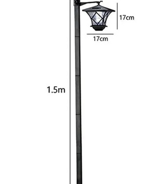 Solar Buitenlantaarn 2-in-1 – Vintage Staande Tuinlamp 150 cm