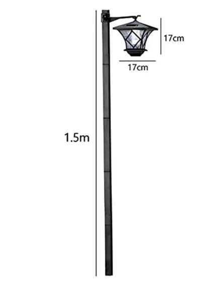 Solar Buitenlantaarn – 2-in-1 Staande & Decoratieve Tuinlamp 150 cm