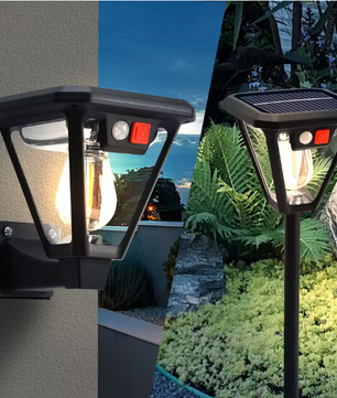 Solar Wandlamp & Vloerlamp – 2-in-1 Buitenlamp met Sensor, LED op Zonne-energie