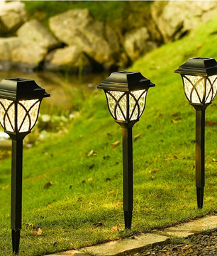 Set van 10 Solar Tuinlampen – LED Padverlichting & Gazonlampen, IP67 Waterdicht