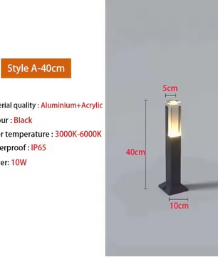 Waterdichte LED Gazonlamp – 10W Buitenverlichting van Aluminium & Acryl, Modern en Energiezuinig