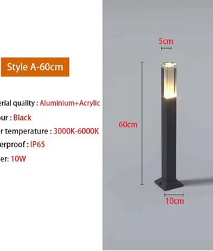 Waterdichte LED Gazonlamp – 10W Buitenverlichting van Aluminium & Acryl, Modern en Energiezuinig