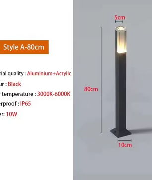 Waterdichte LED Gazonlamp – 10W Buitenverlichting van Aluminium & Acryl, Modern en Energiezuinig