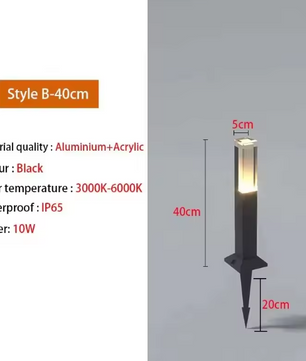 Waterdichte LED Gazonlamp – 10W Buitenverlichting van Aluminium & Acryl, Modern en Energiezuinig