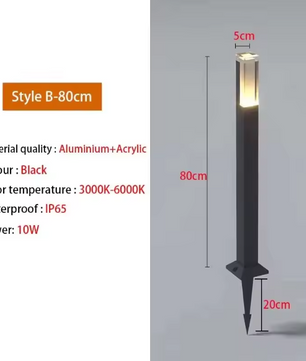 Waterdichte LED Gazonlamp – 10W Buitenverlichting van Aluminium & Acryl, Modern en Energiezuinig