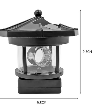 Solar Vuurtoren Lamp – LED Tuinverlichting met Roterend Effect & Automatische Sensor