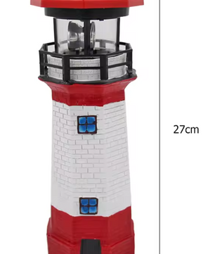 Solar Vuurtoren Lamp – LED Tuinverlichting met Roterend Effect & Automatische Sensor