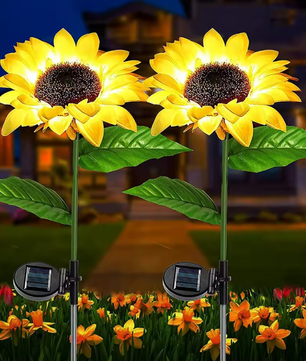 Solar Zonnebloem Lamp – Waterdichte LED Tuinverlichting, Realistisch & Decoratief