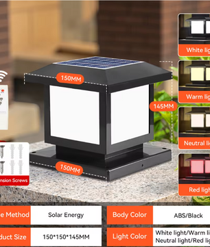 Solar LED Pijlerlamp – Vintage Waterdichte Buitenverlichting voor Tuin & Pad