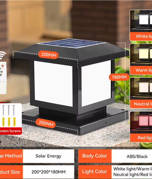 Solar LED Pijlerlamp – Vintage Waterdichte Buitenverlichting voor Tuin & Pad
