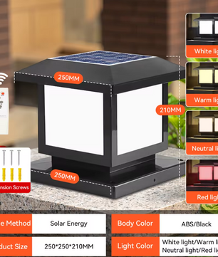 Solar LED Pijlerlamp – Vintage Waterdichte Buitenverlichting voor Tuin & Pad