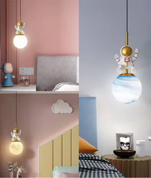 Moderne LED Astronaut Hanglamp – Maan Kroonluchter voor Kinderkamer & Slaapkamer