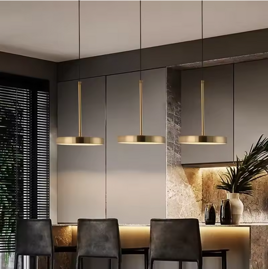 Nordic LED Hanglamp – Ronde Macaron Schijf voor Woonkamer & Eettafel