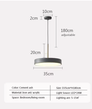 Nordic LED Hanglamp – Ronde Macaron Schijf voor Woonkamer & Eettafel