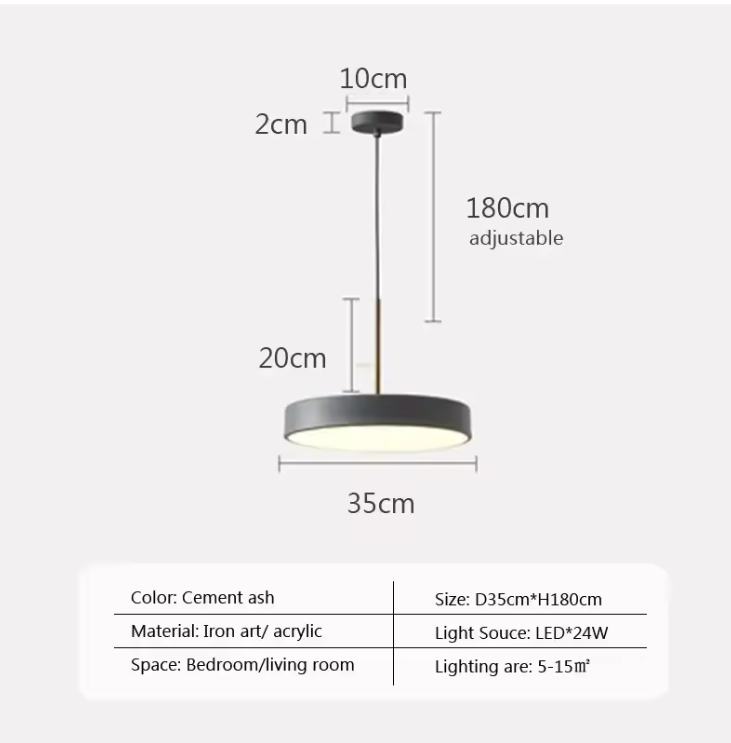 Nordic LED Hanglamp – Ronde Macaron Schijf voor Woonkamer & Eettafel