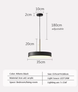Nordic LED Hanglamp – Ronde Macaron Schijf voor Woonkamer & Eettafel